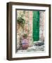 Italy, Tuscany, Monticchiello. Bright Green Door-Julie Eggers-Framed Photographic Print