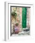 Italy, Tuscany, Monticchiello. Bright Green Door-Julie Eggers-Framed Photographic Print