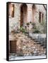 Italy, Tuscany, Monticchiello. House on a Lane in a Medieval Village-Julie Eggers-Framed Stretched Canvas