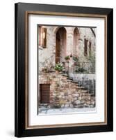 Italy, Tuscany, Monticchiello. House on a Lane in a Medieval Village-Julie Eggers-Framed Photographic Print