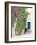 Italy, Tuscany, Monticchiello. Red Ivy Covering the Walls of Buildings-Julie Eggers-Framed Photographic Print