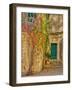 Italy, Tuscany, Monticchiello. Red ivy covering the walls of the buildings.-Julie Eggers-Framed Photographic Print