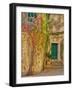 Italy, Tuscany, Monticchiello. Red ivy covering the walls of the buildings.-Julie Eggers-Framed Photographic Print