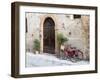 Italy, Tuscany, Pienza. Bicycles Parked Along the Streets of Pienza-Julie Eggers-Framed Premium Photographic Print