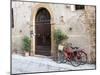 Italy, Tuscany, Pienza. Bicycles Parked Along the Streets of Pienza-Julie Eggers-Mounted Premium Photographic Print