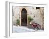 Italy, Tuscany, Pienza. Bicycles Parked Along the Streets of Pienza-Julie Eggers-Framed Photographic Print