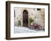 Italy, Tuscany, Pienza. Bicycles Parked Along the Streets of Pienza-Julie Eggers-Framed Photographic Print