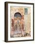 Italy, Tuscany, Pienza. Old wooden door along the streets.-Julie Eggers-Framed Photographic Print