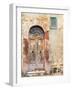 Italy, Tuscany, Pienza. Old wooden door along the streets.-Julie Eggers-Framed Photographic Print