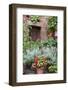 Italy, Tuscany, Pienza. Potted plants in the corner of a street in the town of Pienza.-Julie Eggers-Framed Photographic Print