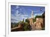 Italy, Tuscany, Pienza. The bell tower of the Duomo Santa Maria Assunta Cathedral.-Julie Eggers-Framed Photographic Print