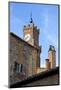 Italy, Tuscany, Pienza. The town hall clock tower in the town of Pienza.-Julie Eggers-Mounted Photographic Print