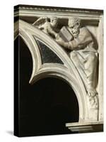 Italy, Tuscany, Pisa, Piazza Dei Miracoli, Cathedral Pulpit with Matthew the Evangelist-Giovanni Pisano-Stretched Canvas