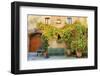 Italy, Tuscany, province of Siena, Chiusure. Hill town. Fall colors and park bench.-Emily Wilson-Framed Photographic Print