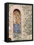 Italy, Tuscany, Province of Siena, Montalcino. Unique window with shutters.-Julie Eggers-Framed Stretched Canvas