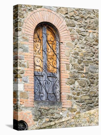 Italy, Tuscany, Province of Siena, Montalcino. Unique window with shutters.-Julie Eggers-Stretched Canvas