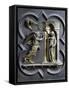 Italy, Tuscany Region, Florence Bronze Door Panel at Baptistery-null-Framed Stretched Canvas
