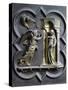 Italy, Tuscany Region, Florence Bronze Door Panel at Baptistery-null-Stretched Canvas