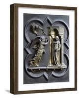 Italy, Tuscany Region, Florence Bronze Door Panel at Baptistery-null-Framed Giclee Print