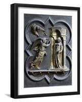 Italy, Tuscany Region, Florence Bronze Door Panel at Baptistery-null-Framed Giclee Print