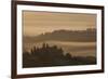 Italy, Tuscany, San Gimignano, farmhouses on ridges with fog at dawn.-Merrill Images-Framed Photographic Print