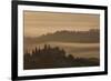 Italy, Tuscany, San Gimignano, farmhouses on ridges with fog at dawn.-Merrill Images-Framed Photographic Print