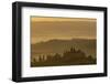 Italy, Tuscany, San Gimignano, farmhouses on ridges with fog at dawn.-Merrill Images-Framed Photographic Print