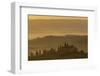 Italy, Tuscany, San Gimignano, farmhouses on ridges with fog at dawn.-Merrill Images-Framed Photographic Print