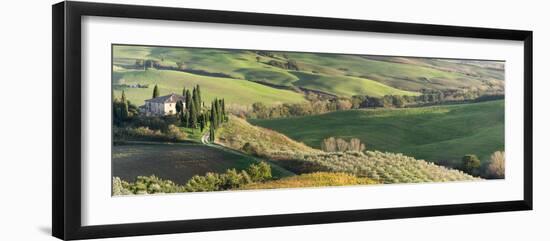 Italy, Tuscany, San Quirico Dorcia. Scenic View of Il Belvedere House-Julie Eggers-Framed Photographic Print