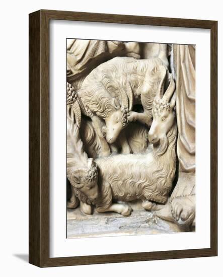 Italy, Tuscany, Siena Cathedral, Pulpit with the Nativity Scene, 1265-1269, Detail-Nicola Pisano-Framed Giclee Print