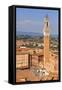 Italy, Tuscany, Siena District, Siena. Town Hall and Torre Del Mangia.-Francesco Iacobelli-Framed Stretched Canvas