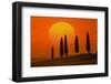 Italy, Tuscany, Sundown with Pienza (M)-Ludwig Mallaun-Framed Photographic Print