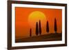 Italy, Tuscany, Sundown with Pienza (M)-Ludwig Mallaun-Framed Photographic Print