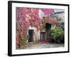 Italy, Tuscany, Volpaia. Red Ivy Covering the Walls of the Buildings-Julie Eggers-Framed Photographic Print