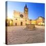 Italy, Umbria, Perugia District, Bevagna, Piazza Silvestri and San Michele Cathedral-Francesco Iacobelli-Stretched Canvas