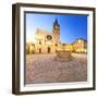 Italy, Umbria, Perugia District, Bevagna, Piazza Silvestri and San Michele Cathedral-Francesco Iacobelli-Framed Photographic Print