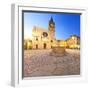 Italy, Umbria, Perugia District, Bevagna, Piazza Silvestri and San Michele Cathedral-Francesco Iacobelli-Framed Photographic Print