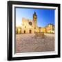 Italy, Umbria, Perugia District, Bevagna, Piazza Silvestri and San Michele Cathedral-Francesco Iacobelli-Framed Photographic Print