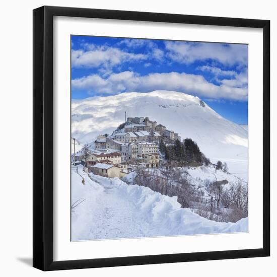 Italy, Umbria, Perugia District, Monti Sibillini Np, Norcia, Castelluccio Di Norcia in Winter.-Francesco Iacobelli-Framed Photographic Print