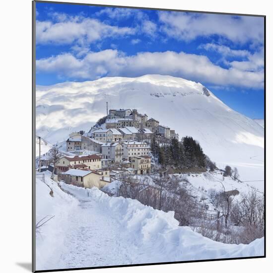 Italy, Umbria, Perugia District, Monti Sibillini Np, Norcia, Castelluccio Di Norcia in Winter.-Francesco Iacobelli-Mounted Photographic Print