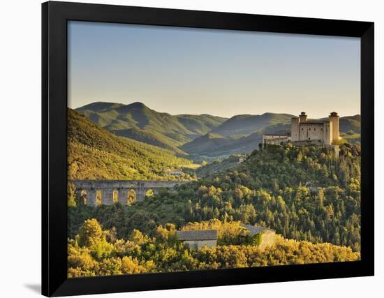 Italy, Umbria, Perugia District, Spoleto, Rocca Albornoz and Ponte Delle Torri-Francesco Iacobelli-Framed Photographic Print