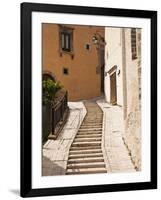 Italy, Umbria, Preci, Narrow Street in Preci, known Throughout Europe in Sixteenth Century for its -Katie Garrod-Framed Photographic Print