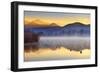 Italy, Umbria, Terni District, Piediluco Lake. Piediluco Village and Labro Village at Dawn.-Francesco Iacobelli-Framed Photographic Print