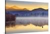 Italy, Umbria, Terni District, Piediluco Lake. Piediluco Village and Labro Village at Dawn.-Francesco Iacobelli-Stretched Canvas