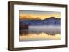 Italy, Umbria, Terni District, Piediluco Lake. Piediluco Village and Labro Village at Dawn.-Francesco Iacobelli-Framed Photographic Print