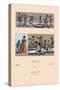 Italy, Venetian Gondoliers, Pages, Dwarves and Court Jesters-Racinet-Stretched Canvas