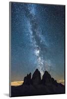 Italy, Veneto, Dolomites, Milky Way Above the Three Peaks of the Lavaredo-Samuel Pradetto-Mounted Photographic Print