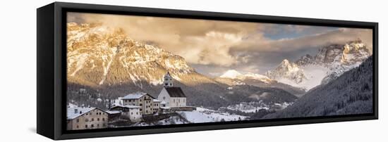 Italy, Veneto, Dolomites, the Small Church of Colle Santa Lucia-Luciano Gaudenzio-Framed Stretched Canvas