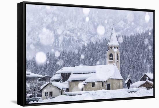 Italy, Veneto, Dolomites, Winter in Sappada-Anne Maenurm-Framed Stretched Canvas