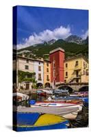 Italy, Veneto, Lake Garda, Cassone Di Malcesine, Harbour Against Monte Baldo-Udo Siebig-Stretched Canvas